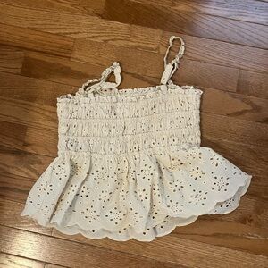 Urban Romantics small cropped whimsy tank, eyelet lace. K